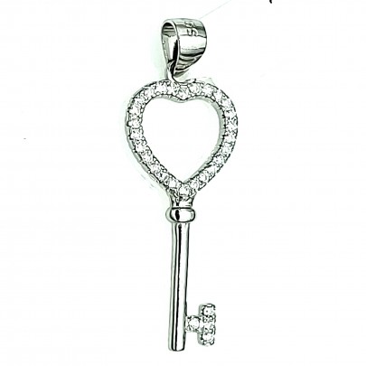 Colier din argint 925 pandantiv heart key shape + lant