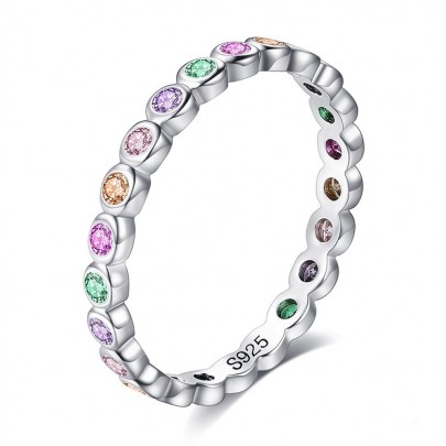 Pachet promo inel din argint heart + inel multicolor stone + inel geometric style
