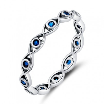 Pachet promo diverse bijuterii din argint cercei + inel + talisman clips blue eye