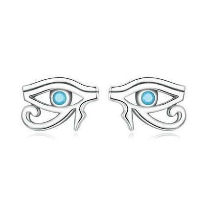 Cercei cu surub din argint 925 Egyptian Horus Eye