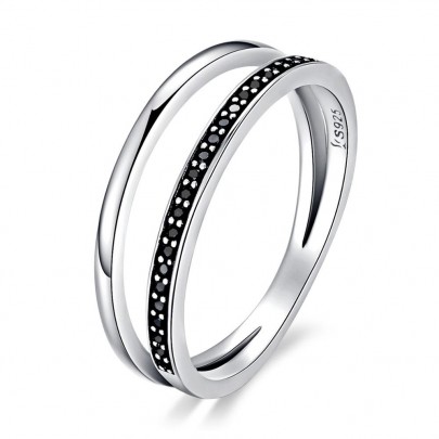 Pachet promo inel din argint + inel + inel reglabil black line