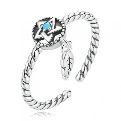 Set din argint 925 cercel piercing + inel reglabil + cercei blue star