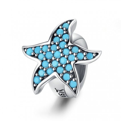 Talisman distantier din argint 925 blue starfish