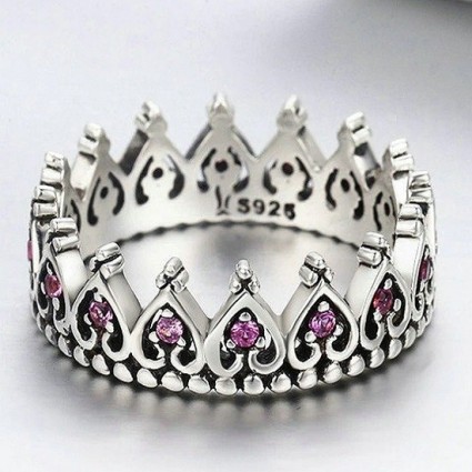 Inel fix din argint 925 princess crown