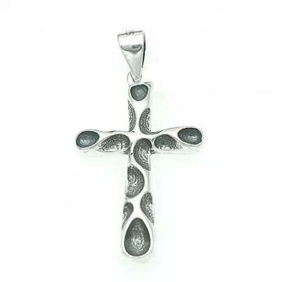 Colier din argint 925 pandantiv black shape cross + lant fin