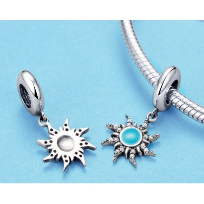 Pachet promo talisman din argint flower + pandantiv blue sun + family tree