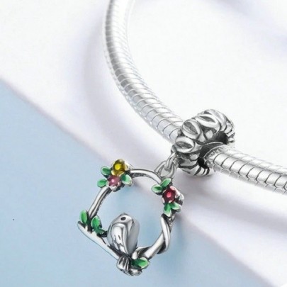Pachet promo talisman din argint green leaf + lovely bird