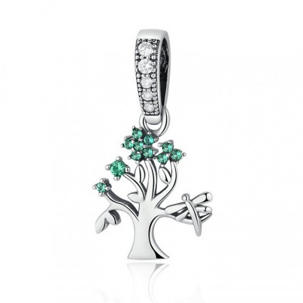 Talisman pandantiv din argint 925 green lucky tree