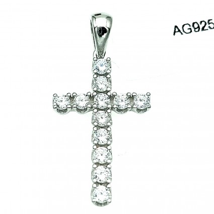 Pandantiv cruce din argint 925 cu cristale zirconiu