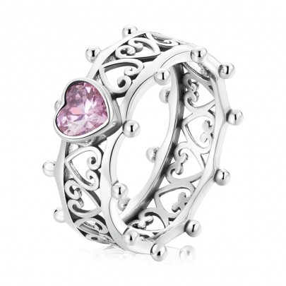 Pachet promo diverse bijuterii din argint cercei + inel pink heart
